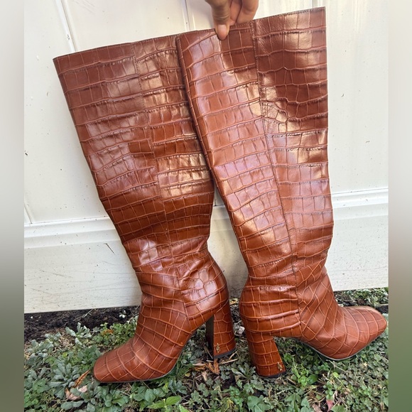 Sam Edelman Knee High Croc Print Boots size 7 - Picture 3 of 7